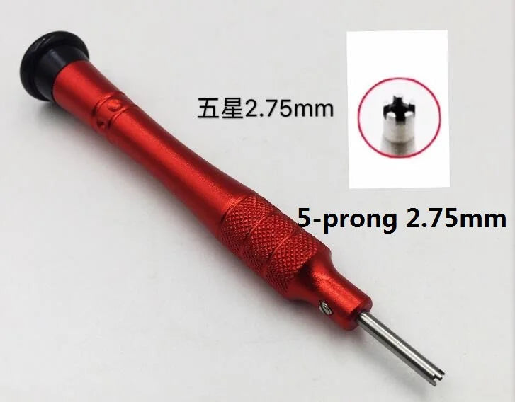 1 Piece Watch Repair Screwdriver with Four or Five Prongs Blade 2.35mm 2.75mm Size for Branded Wristwatches W5716