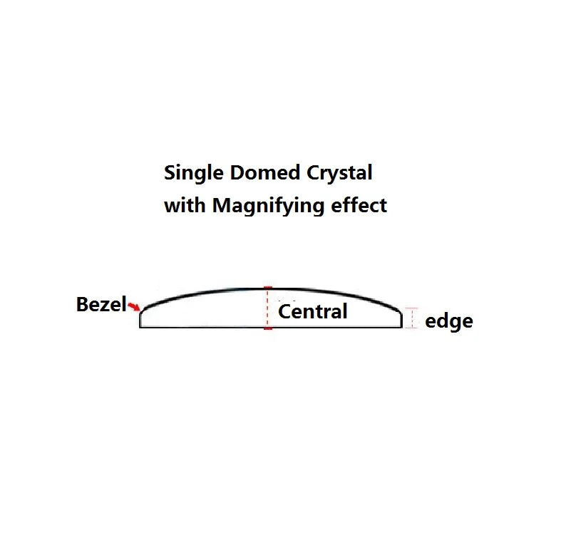2.0mm Edge Thick Single Domed Round Watch Glass 25mm- 34.5mm Diameter Magnifying Mineral Watch Crystal W9280