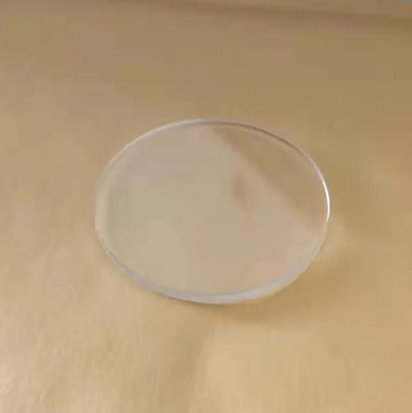 2.0mm Thick Flat Mineral Watch Crystal 30mm to 39.5mm Diameter Round Glass W2148