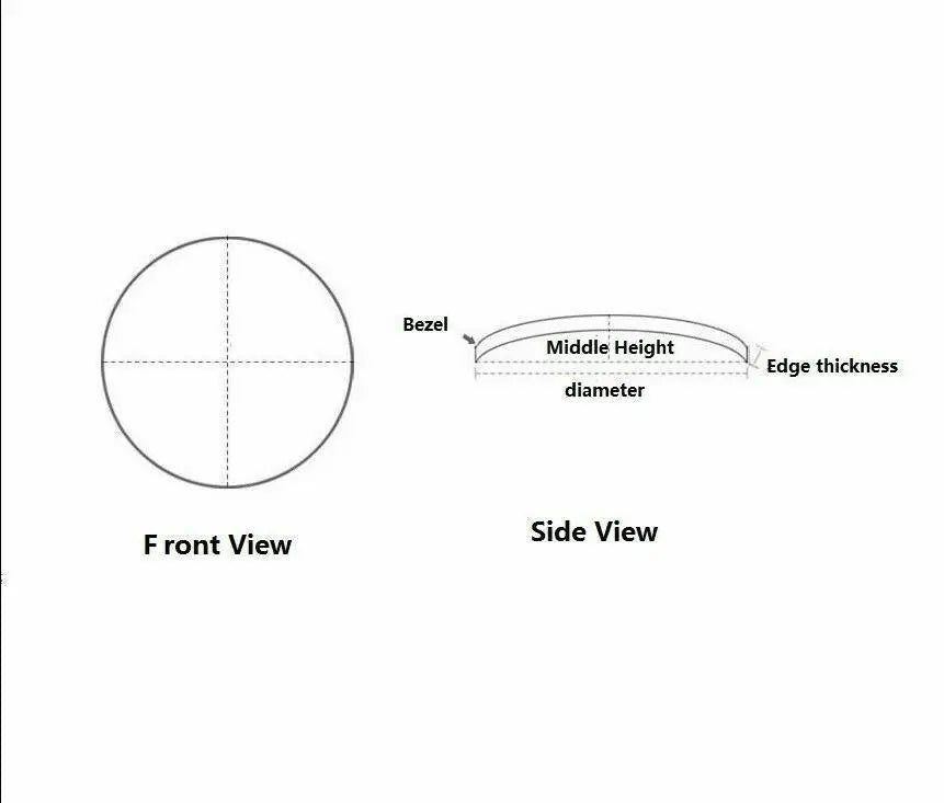 2.3mm-2.5mm Edge Thickness Double Domed Mineral Watch Crystal 30.5mm to 40mm Round Replacement Glass for Pan W9382