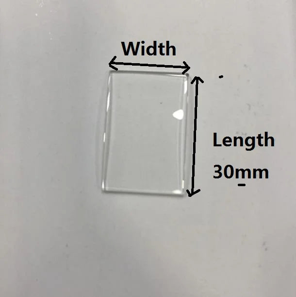 Rectangular Single Domed Watch Crystal 30mm Length Glass 20mm 22mm 24mm 28mm Width
