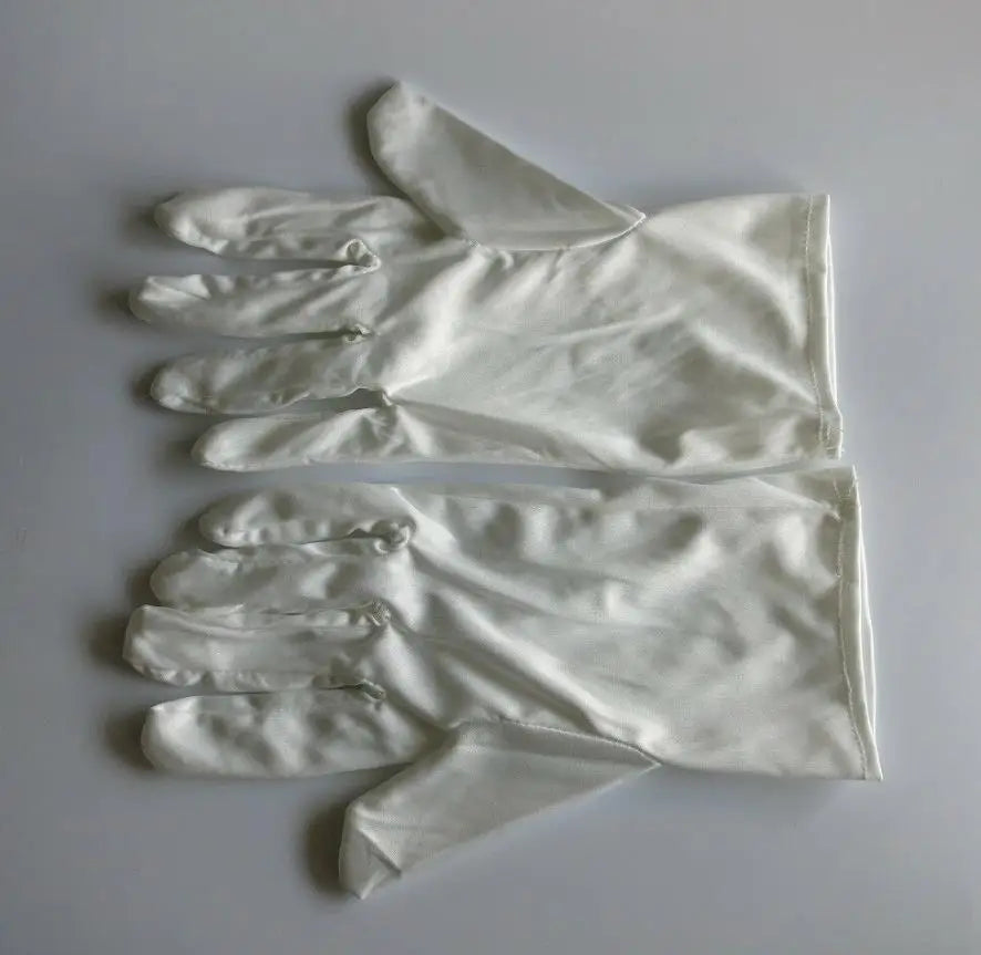 100 Pairs of Microfiber Dust-free White Watch Repair Jewelry Disc Cleaning Wipe Cloth Glove for Watchmakers W9097