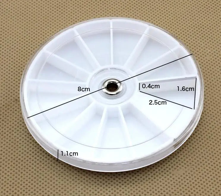 2PCS/lot Watch Repair Small Parts Storage Box with 12 Grids Diamond Beads Screws Pins Round Organizer Tool W1210