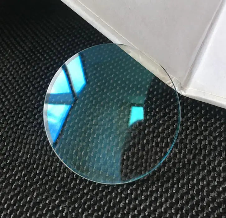 1.5mm Edge Thick Double Domed Mineral Watch Crystal with Blue Hue Round Glass 26mm to 35.5mm W1051