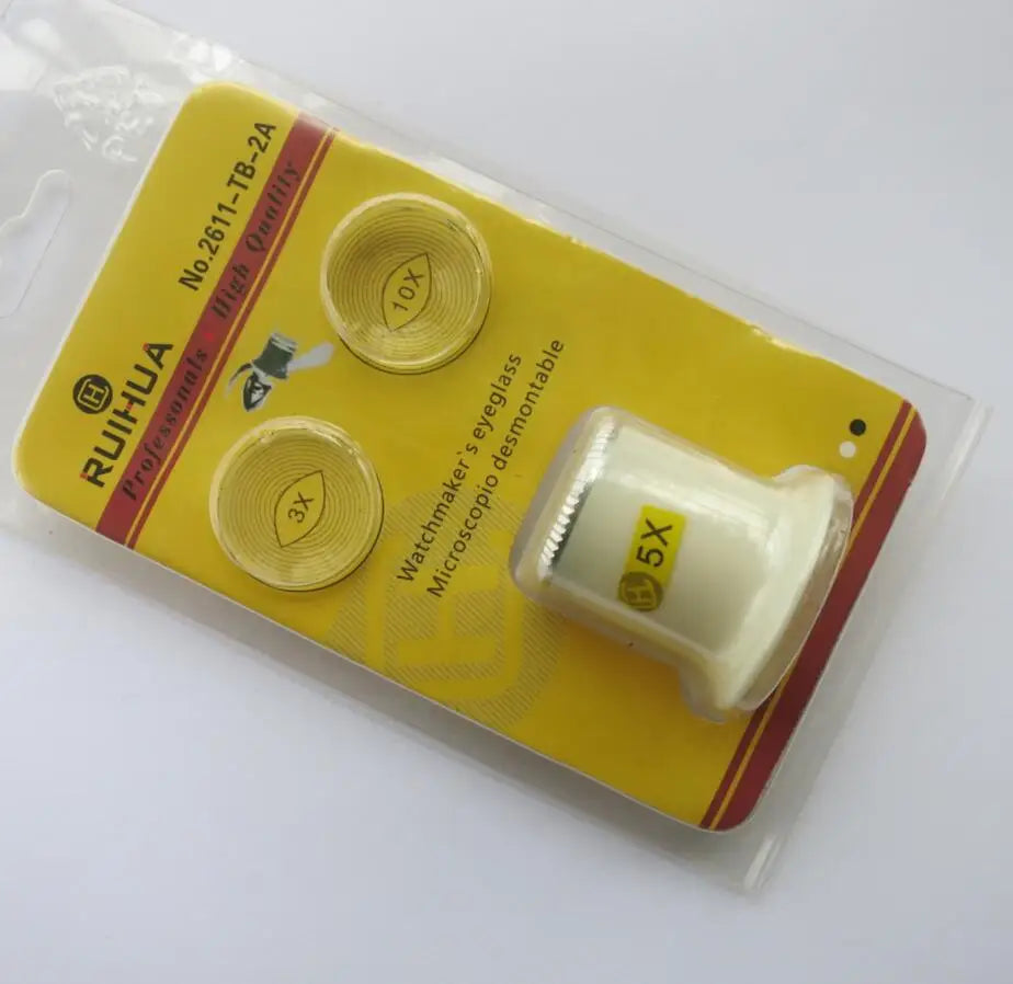 3X 5X 10X Eye Loupe Magnifier Set for Watch Repair Jewelry Work W0275