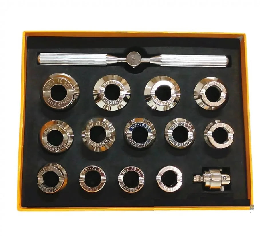 Assortment of 5537 5539 Alloy Watch Case Back Opener DIe Waterproof Grooved Cover Remover Tool 18.5mm to 36.5mm Sizes W3739