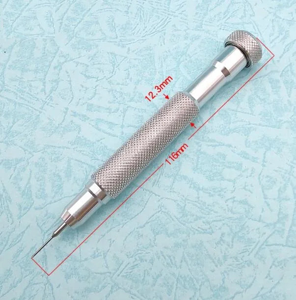 Ball Bearing Watch Repair Screwdriver with Set of 0.6mm to 2.0mm Blades and Big Alloy Handle W5273