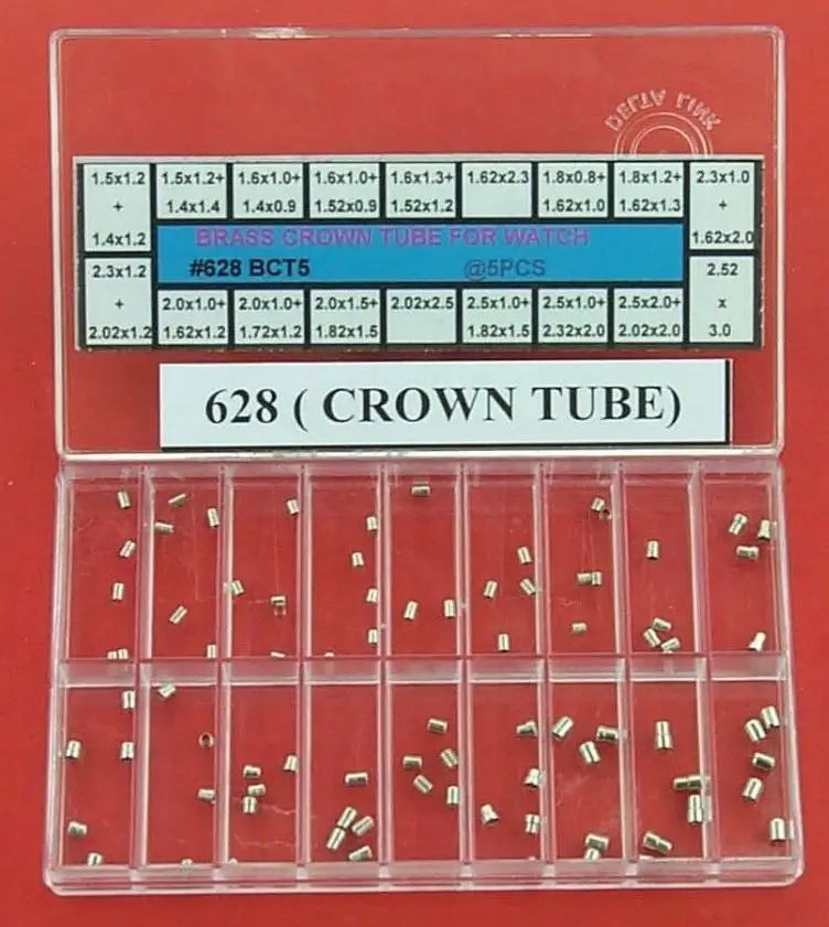 Assortment of 90PCS Brass Watch Crown Tube 18 Sizes for Watchmakers 628BCT