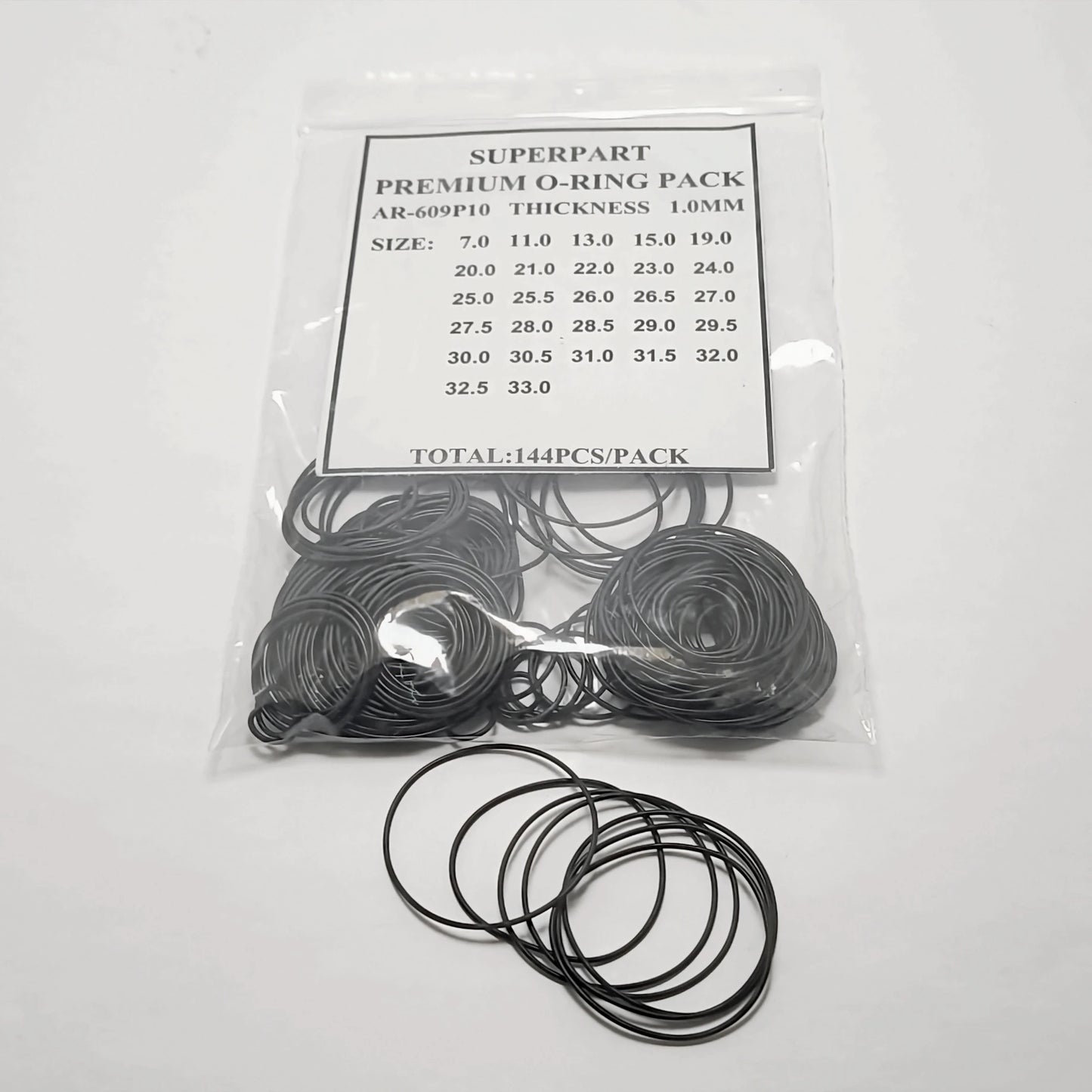 609P10 Watch Back Case Gasket Assortment of Premium O Ring Pack 1.0mm Thick for Waterproof Cover