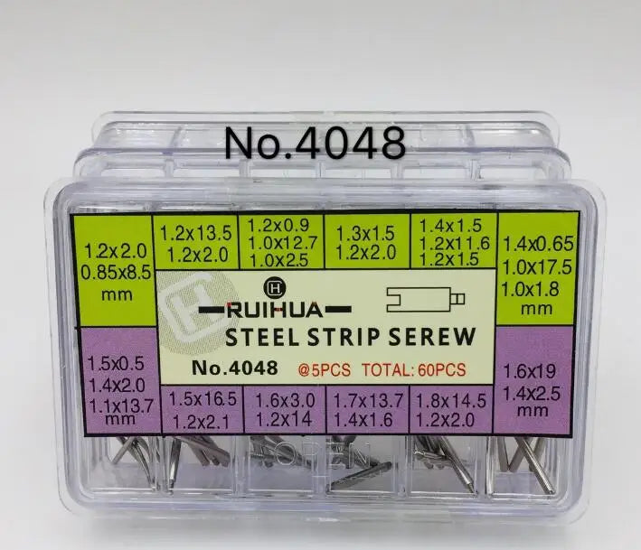 Assortment of 60pcs Steel Watch Band Link Screw Pin Replacement for Rx Bracelet W4048