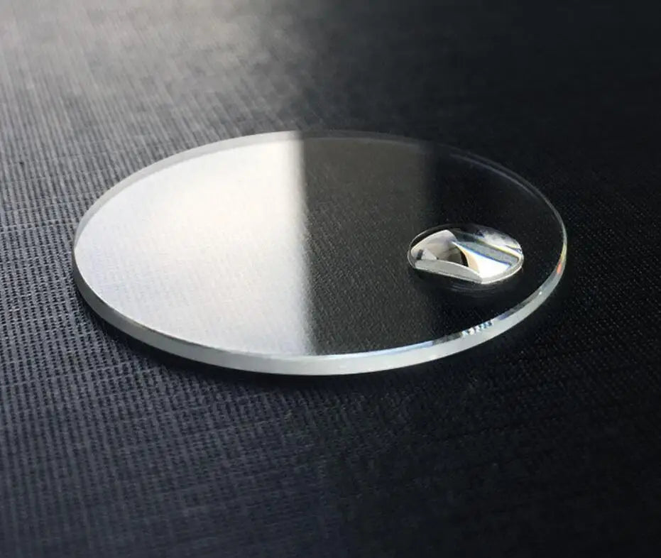 2.0mm Thick Flat Mineral Watch Crystal with Date Magnifying Len Round Glass 25mm to 38mm Diameter for Watch Repair W4542