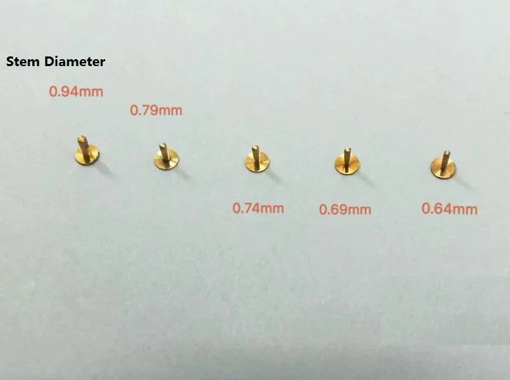 4PCS Brass Watch Dial Feet 0.64mm 0.69mm 0.74mm 0.79mm 0.94mm Stem W4627