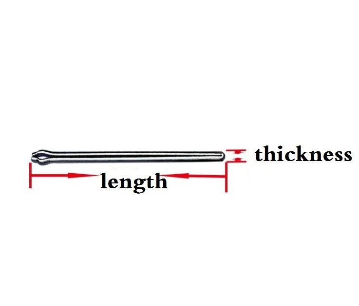 1.0mm Thickness Watch Bracelet Band Part Steel Cotter Pin 17mm to 27mm W3089
