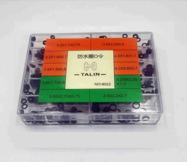 Set of Waterproof Rubber Seal O Ring Round Gasket 1.7mm to 3.2mm Inner Diameter for Big Watch Crown Repair W8022