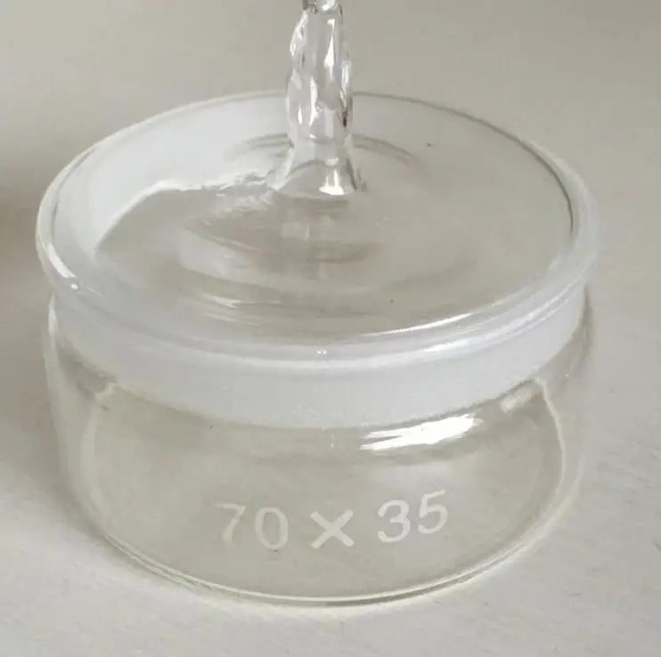 70mmx35mm Glass Alcohol Benzine Oil Cup Lid with Knob for Watch Repair W1763