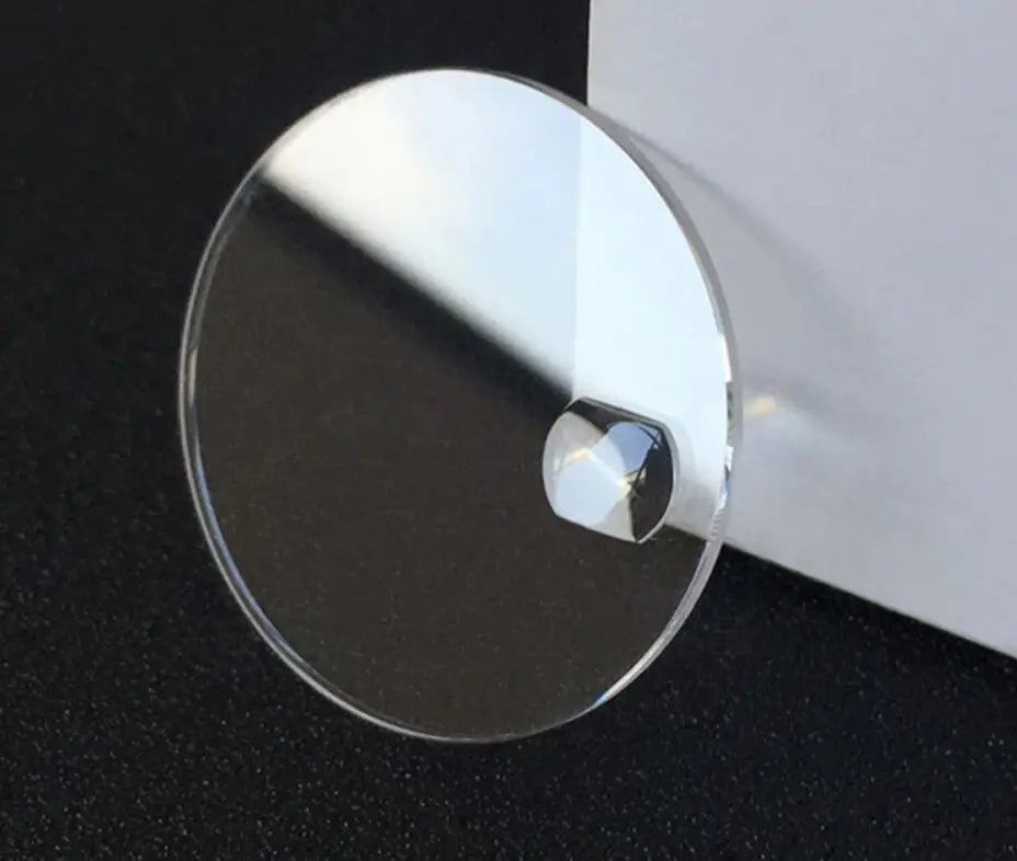 2.0mm Thick Flat Mineral Watch Crystal with Date Magnifying Len Round Glass 25mm to 38mm Diameter for Watch Repair W4542