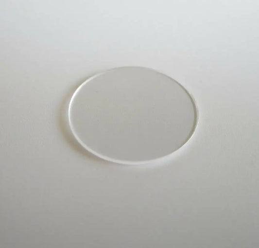 0.8mm Thick Flat Mineral Watch Crystal 16mm to 25.5mm Diameter Thin Round Glass W1652