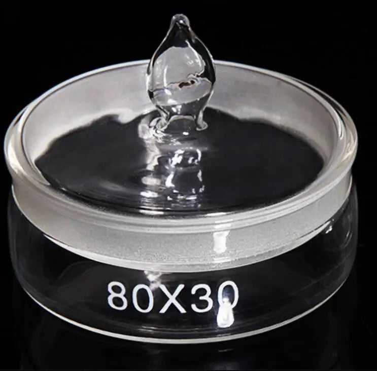 80mmx30mm Big Type Glass Alcohol Benzine Oil Cup Lid with Knob for Watch Repair W1768