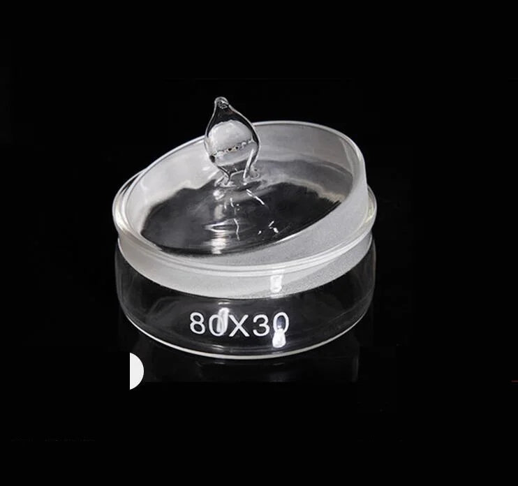 80mmx30mm Big Type Glass Alcohol Benzine Oil Cup Lid with Knob for Watch Repair W1768