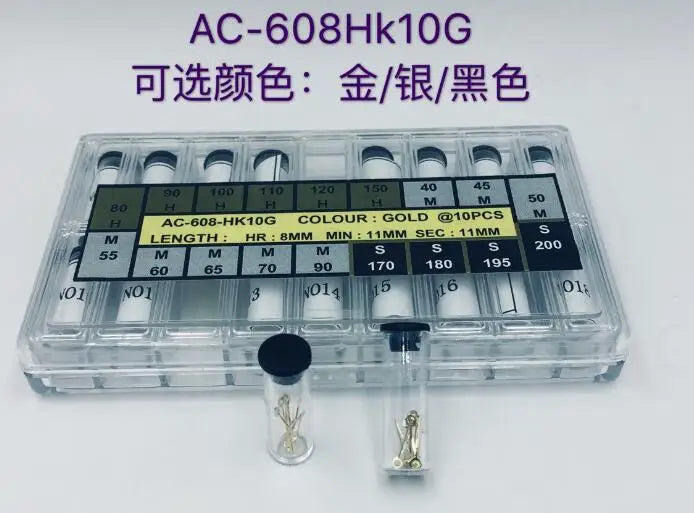 Assortment of 8MM 11MM Length Gold Color Watch Hand Kit 608HK10G