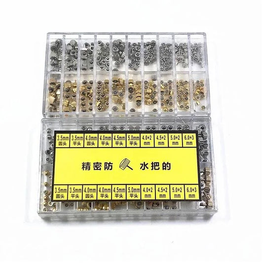 Assortment of Mixed Gold and Silver Color 3.5mm to 6.0mm Diameter Waterproof Watch Crown with O-Ring W6967