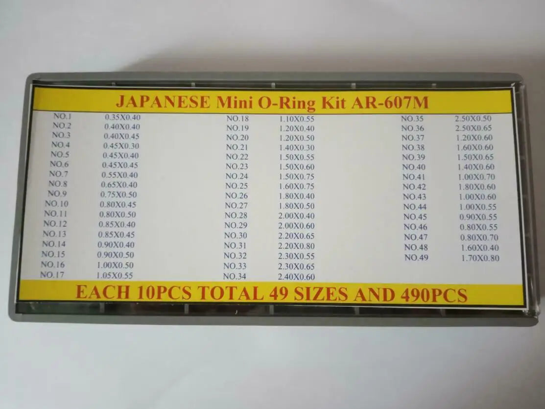 Mini Watch Pusher O Ring Kit Waterproof Crown Gasket 49 Assorted Sizes for Japanese Watches Repair W607M