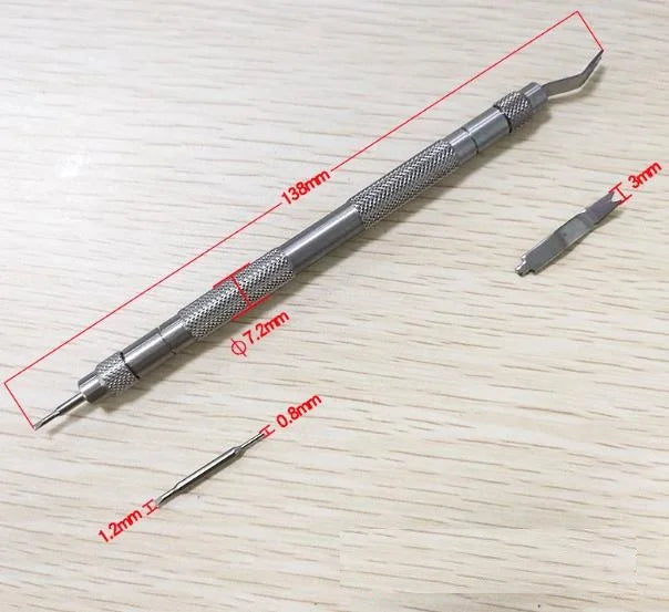 W2935 Universal Type Watch Band Spring Bar Remover Tool with 0.8mm/1.2mm Pin and 3mm V Fork