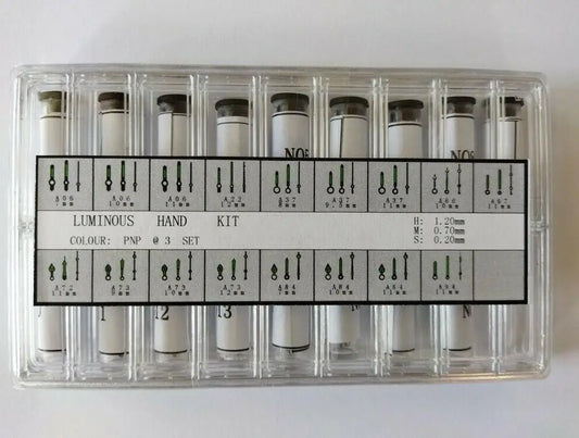 Set of 51 Pairs Luminous Silver Watch Hands Kit 0.7mm 1.2mm 0.2mm Diameter AC632W