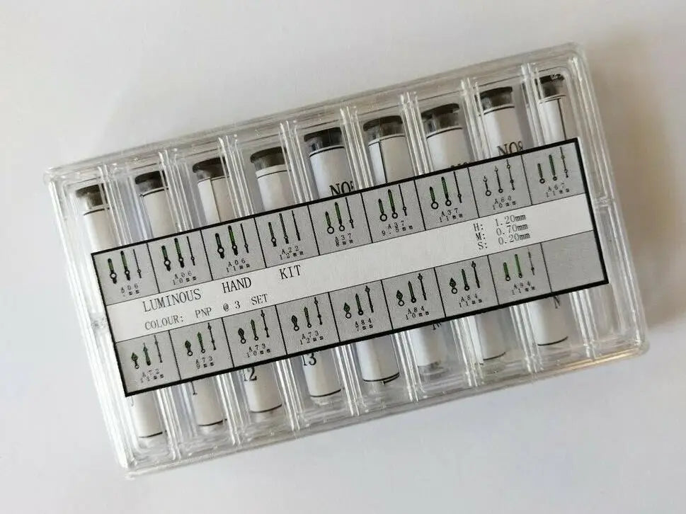 Set of 51 Pairs Luminous Silver Watch Hands Kit 0.7mm 1.2mm 0.2mm Diameter AC632W