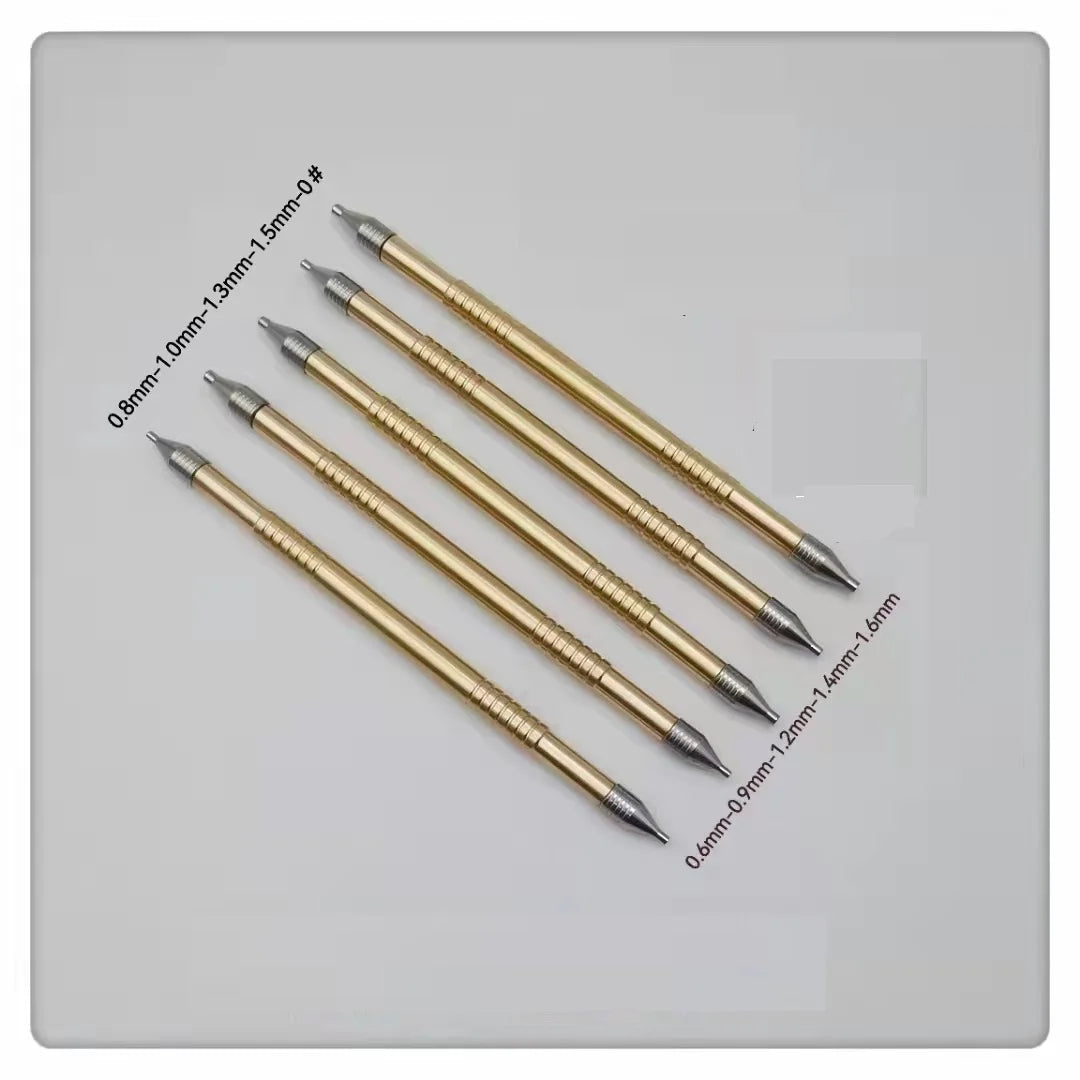 Set of 5pcs 0.6mm to 1.6mm Watch Hand Setter Pressure Tool wtih Copper Handle Steel Tip for Fitting Hand W6430